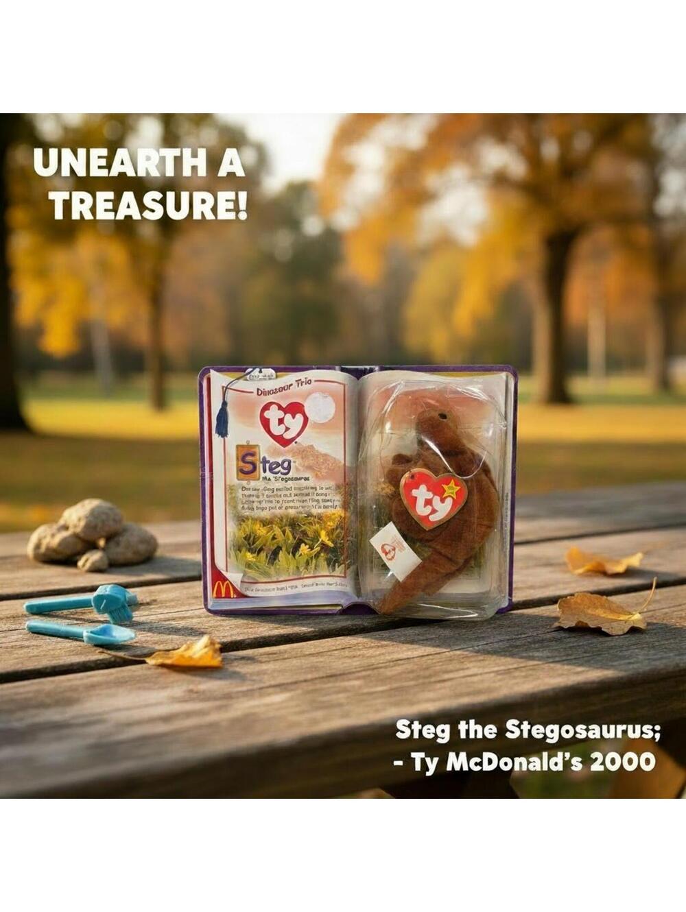 Ty Beanie Baby Steg Stegosaurus McDonald’s 2000 Sealed w/ Case